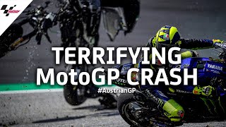 Terrifying MotoGP™ crash from every angle  AustrianGP 2020 [upl. by Tiebout]