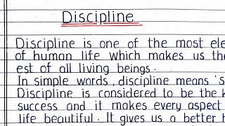 Discipline essay in English  Essay on Discipline  Discipline essay  Essay writing Discipline [upl. by Arze]