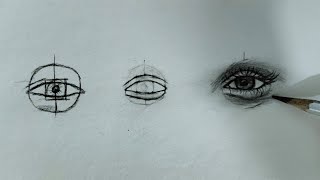 how to draw eye easy for beginners  easy way to draw eye  realistic drawing  big eye drawing [upl. by Melar]