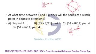 At what time between 4 and 5Oclock will the hands of a watch point in opposite directions [upl. by Swithbart]