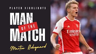 Martin Ødegaard vs Manchester city 2023 HD 1080 English Commentary  FA Community Shield [upl. by Neesay27]