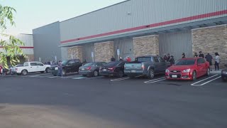 Shoppers line up for Costco opening in Riverbank [upl. by Keri]