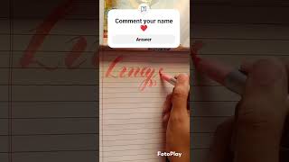 LineyshaComment your name calligraphy foryou yt ytshorts shorts subscribe comment art [upl. by Woodhead]