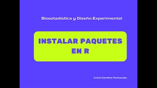 INSTALAR PAQUETES EN R [upl. by Kerk]