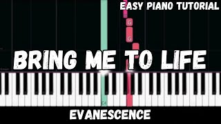 Evanescence  Bring Me To Life Easy Piano Tutorial [upl. by Ahkihs]