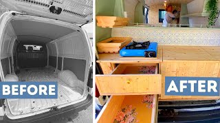 BEST Self build SMALL VAN CONVERSION  Converting our Toyota HiAce into a tiny travelling home [upl. by Nroht]