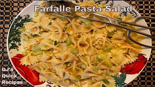 How to make Farfalle Pasta salad II Quick amp easy way to make Bowtie pasta Salad [upl. by Wilfreda]