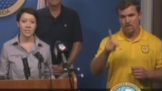 Sign Language Interpreter During Hurricane Irma Actually Communicated Gibberish [upl. by Ardeahp237]