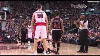 Tyler Hansbrough tackles Mike Dunleavy [upl. by Eniruam638]