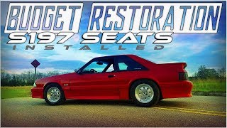 BUDGET RESTORATION FOXBODY  S197 SEAT INSTALL  RIDE ALONG [upl. by Nauqad617]