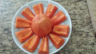 How to peel and cut Papayas easily and safer ways for the first timer [upl. by Gold957]