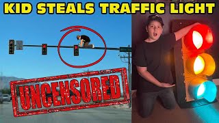 Kid Temper Tantrum Steals Traffic Lights And Puts It In His Room   Uncensored Version [upl. by Zoes]