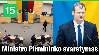 Tiesiogiai iš Seimo premjero kandidatūros svarstymas ir priėmimas [upl. by Atirma]