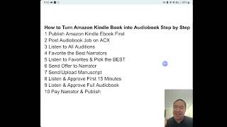 How to Turn Amazon Kindle EbookBook into Audiobook Step by Step  Self Publishing Tips in 5 Minutes [upl. by Kuhlman]