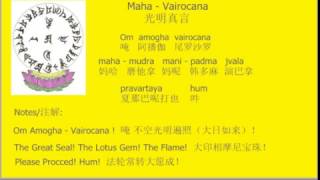 李居明光明真言 Maha Vairocana Mantra of Light毗卢遮那佛咒 [upl. by Geibel]