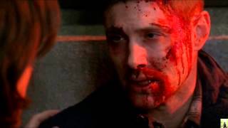 Supernatural 9x23 Metatron Kills Dean with an Angel Blade Scene [upl. by Lihp]