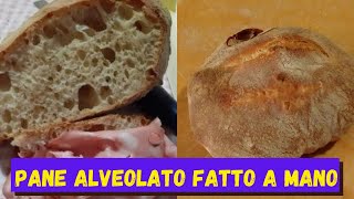 Pane ALVEOLATO cotto nel forno di casa ad alta idratazione fatto a mano [upl. by Ynohtnaed]