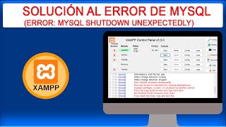 Solución al error de XAMPP MySql para todas las versiones Error MySQL shutdown unexpectedly [upl. by Llertniuq607]