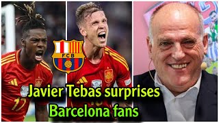 La Liga president surprises Barcelona fans regarding Neco Williams and Dani Olmo [upl. by Luiza465]