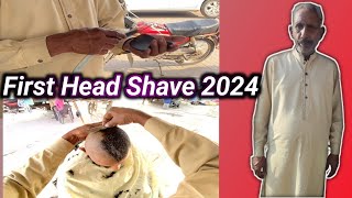 First Head Shave in 2024  اس سال کی پہلی ٹنڈ viral asmr trending 2024 [upl. by Drofnelg]