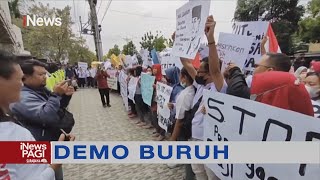 Tuntut Pembayaran 4 Bulan Gaji Buruh Pabrik di Kab Madiun Demo iNewsPagi 1011 [upl. by Cherye975]