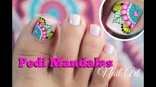 Diseño de uñas Pies Mandalas  Mandala Toenail Art [upl. by Meadow913]