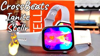 Crossbeats ignite Stellr 201quot AMOLED Display silver steel strap Calling Smartwatch unboxing amp setup [upl. by Llegna]