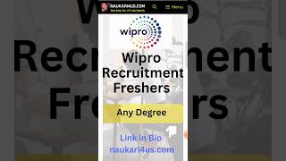 Wipro Careers Recruitment Freshers  Hyderabad  Any Degree jobsinhyderabad viralshorts jobs [upl. by Phia400]