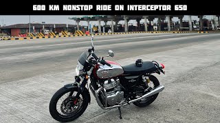 Solo Ride On Interceptor 650  600 Km Nonstop 🚀 [upl. by Aikemit257]