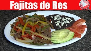 Fajitas de Res  Comida Mexicana  Recetas en Casayfamiliatv [upl. by Lezlie]