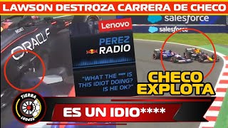 ¡UN IDIO CHECO PÉREZ EXPLOTA CONTRA LAWSON POR DAÑAR SU AUTO EN GP DE MEXICO [upl. by Cesaria]