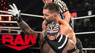 Finn Bálor gets disqualified injuring Rey Mysterio Raw highlights Sept 9 2024 [upl. by Des]