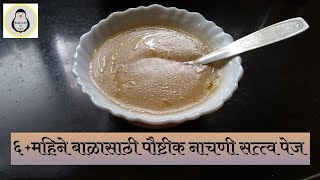 6 Month Baby Food recipe६ बाळासाठी नाचणी सत्व रेसिपि [upl. by Ardnod]