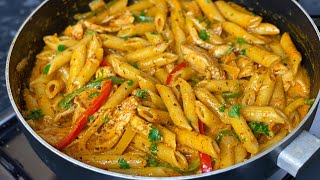 Best Chicken Fajita Pasta With only a few simple ingredients it’s Extremely easy and delicious [upl. by Hakan]