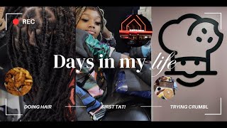 DAYS IN MY LIFE First tattoo eating out Crumbl review  more [upl. by Aratahc449]