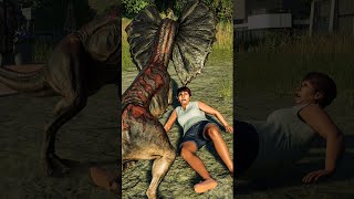 DILO SCARES PEOPLE TO DEATH BEFORE DEATH  Jurassic World Evolution 2 Shorts [upl. by Zsamot]