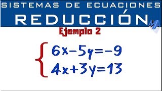 Sistemas de ecuaciones 2x2  Método de Reducción  Eliminación  Ejemplo 2 [upl. by Accebor]