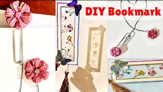 Super easy DIY BOOKMARKS  floral bookmark with dry flowers  airdry clay crafts [upl. by Lleon938]