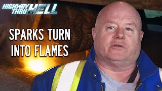 Jamie Helps as Drivers Truck Goes up in Flames  Highway Thru Hell [upl. by Isaacson24]