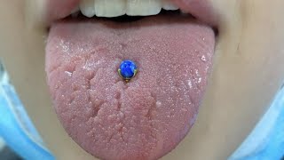 PIERCING LENGUA 👅 TONGUE PIERCING 👅 COMO SE HACEPROS Y CONTRAS 👅💉😛😜 [upl. by Babbie]