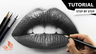 How to Draw Realistic LIPS  Tutorial for BEGINNERS [upl. by Corey]