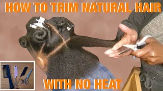 HOW TO TRIM NATURAL HAIR WITH NO HEAT Peoples Digest [upl. by Antoinetta]