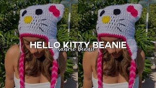 Hello Kitty Beanie  sanrio themed hats — DayannasCreations [upl. by Pozzy]