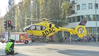 Christoph 15 in München LandungStart auf Münchner Goetheplatz  Absperrung durch BFPolizei [upl. by Anelrats]