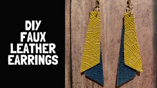 How to Make Faux Leather Earrings on A Cricut  Tall Stacked Earrings  DIY Earrings [upl. by Auburn981]