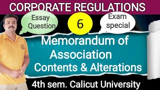 Memorandum of Association Definition Contents and alterationCorporate RegulationsMalayalam [upl. by Acinyt362]