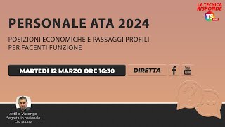 Personale Ata 2024 posizioni economiche e passaggi profili per facenti funzione [upl. by Andreana]