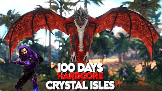 I played 100 Days Hardcore on Crystal Isles  ARK Survival Evolved [upl. by Alva]