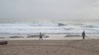 Surfing in Carcavelos beach in November Lisbon [upl. by Atiken]