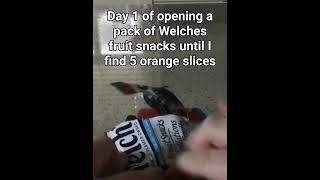 Day 1 of opening a pack of Welches fruit snacks until I find 5 orange slices￼￼ [upl. by Raines]